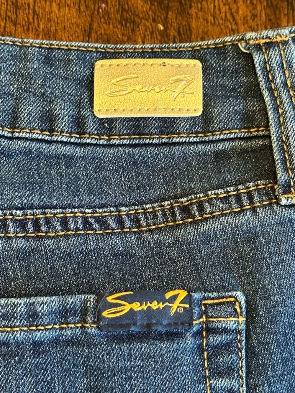 Seven 7 | Weekend Shorts - Distressed Dark Wash Cut-Offs, Size 10 - Picture 5 of 10